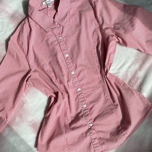 Papaya Pinstripe Button down